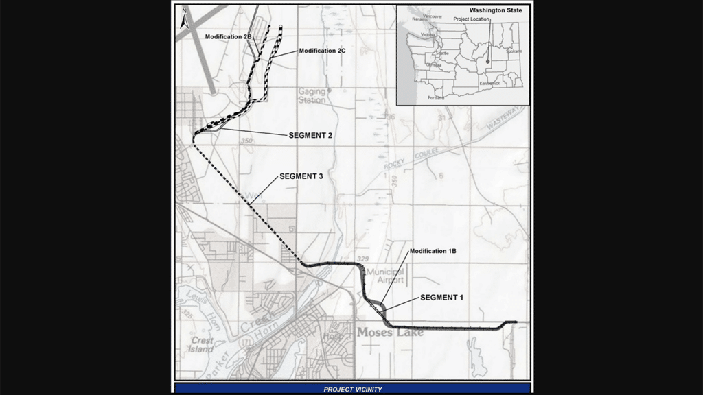 Northern Columbia Basin Railroad Project Map. (Courtesy of CBRW)
